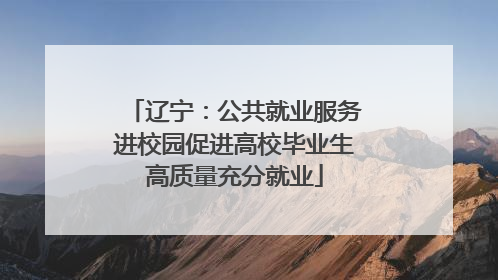 辽宁：公共就业服务进校园促进高校毕业生高质量充分就业
