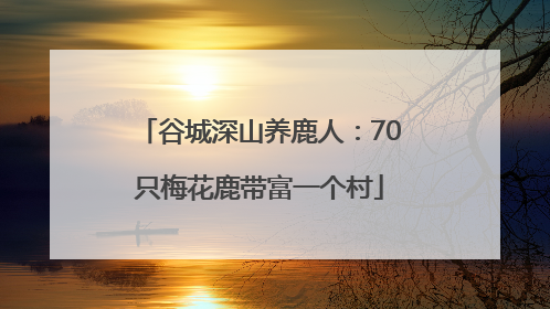 谷城深山养鹿人：70只梅花鹿带富一个村