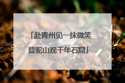 赴青州见一抹微笑 登驼山观千年石窟