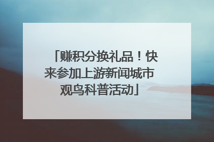赚积分换礼品！快来参加上游新闻城市观鸟科普活动