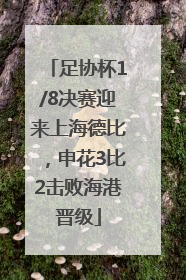 足协杯1/8决赛迎来上海德比，申花3比2击败海港晋级