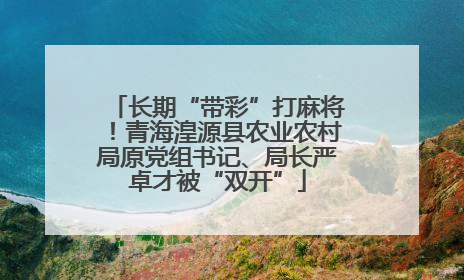 长期“带彩”打麻将！青海湟源县农业农村局原党组书记、局长严卓才被“双开”