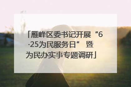 雁峰区委书记开展“6·25为民服务日” 暨为民办实事专题调研