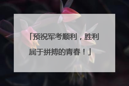 预祝军考顺利，胜利属于拼搏的青春！