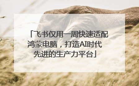 飞书仅用一周快速适配鸿蒙电脑，打造AI时代先进的生产力平台