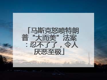 马斯克怒喷特朗普“大而美”法案：忍不了了，令人厌恶至极