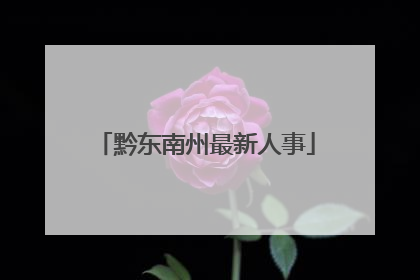黔东南州最新人事