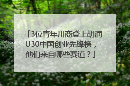 3位青年川商登上胡润U30中国创业先锋榜，他们来自哪些赛道？