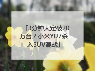 3分钟大定破20万台？小米YU7杀入SUV混战