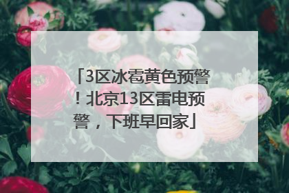 3区冰雹黄色预警！北京13区雷电预警，下班早回家