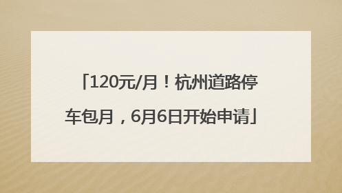 120元/月！杭州道路停车包月，6月6日开始申请