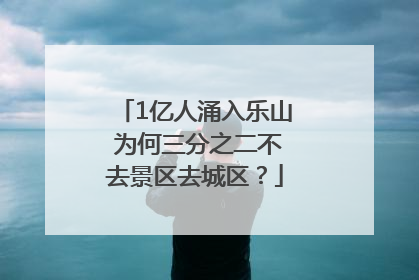 1亿人涌入乐山 为何三分之二不去景区去城区？