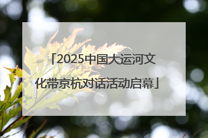 2025中国大运河文化带京杭对话活动启幕