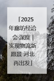 2025年廊坊经洽会·深度｜实现物流新愿景 河北再出发