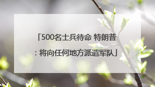 500名士兵待命 特朗普：将向任何地方派遣军队