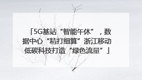 5G基站“智能午休”，数据中心“精打细算”浙江移动低碳科技打造“绿色流量”